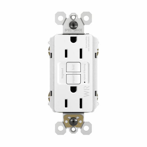 Legrand Radiant Self-Test GFCI RECEP TR WR 15A125V20A FD THRU - White - 1597TRWRW