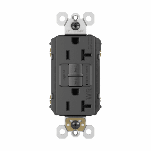 Legrand Radiant Self-Test TR WR GFCI Rec 20A 125VAC - Black - 2097TRWRBK
