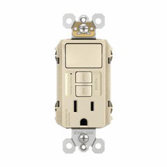 Legrand Radiant Single-Pole Switch w/Test GFCI Outlet - Almond - 1597SWTTRLACCD4
