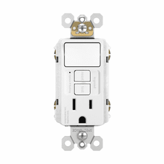 Legrand Radiant Single-Pole Switch with Test GFCI Outlet - White - 1597SWTTRWCCD4