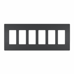 Legrand Radiant Six-Gang Screwless Wall Plate - Graphite - RWP266G