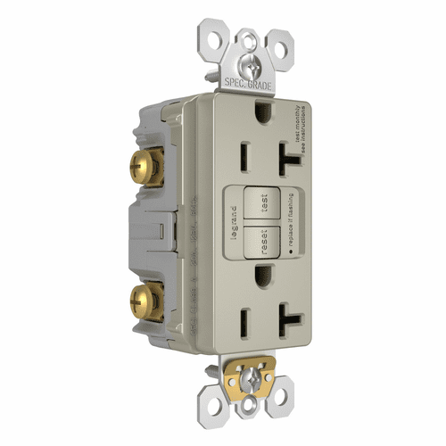 Legrand Radiant Spec-Grade Self-Test GFCI Receptacle - Nickel - 2097TRNICC4