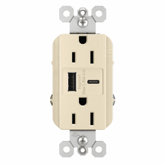 Legrand Radiant Tamper-Resistant USB Type A/C Outlet - Light Almond - R26USBACLA Legrand Radiant Tamper-Resistant USB Type A/C Outlet - Light Almond - R26USBACLA