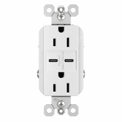 Legrand Radiant Tamper-Resistant USB Type C/C Outlet - White - R26USBCCW