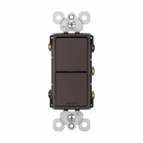 Legrand Radiant Two Single-Pole/3-Way Switches - Dark Bronze - RCD33DBCC6