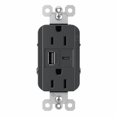 Legrand Radiant Ultra-Fast USB Type-A/C Outlet - Graphite - R26USBAC6G