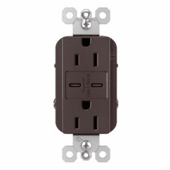 Legrand Radiant Ultra-Fast USB Type C/C Outlet - Dark Bronze - R26USBCC6DBCCV4