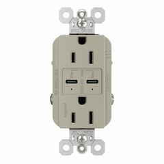 Legrand Radiant Ultra-Fast USB Type-C/C Outlet - Nickel - R26USBPDNICC6 Legrand Radiant Ultra-Fast USB Type-C/C Outlet - Nickel - R26USBPDNICC6