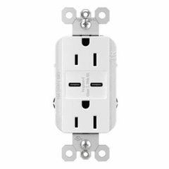 Legrand Radiant Ultra-Fast USB Type C/C Outlet - White - R26USBCC6W Legrand Radiant Ultra-Fast USB Type C/C Outlet - White - R26USBCC6W