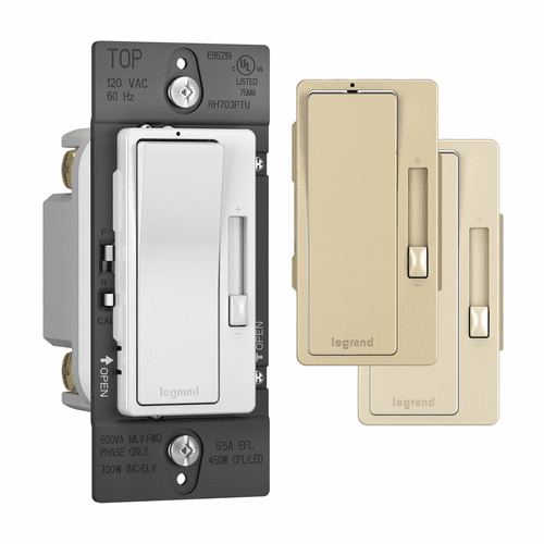 Legrand Tru-Universal 1P & 3-Way Paddle Radiant Dimmer - Tri-Color - RH703PTUTC