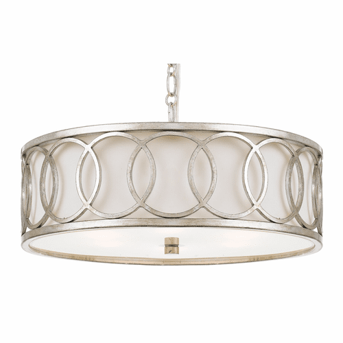 Libby Langdon for Crystorama Graham 6 Light Antique Silver Chandelier - 287-SA