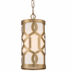 Libby Langdon for Crystorama Jennings 1 Light Aged Brass Pendant - 2260-AG