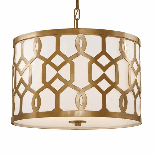 Libby Langdon for Crystorama Jennings 3 Light Aged Brass Chandelier - 2265-AG