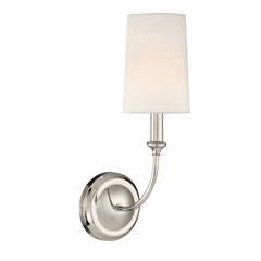 Libby Langdon for Crystorama Sylvan 1 Light Polished Nickel Sconce - 2241-PN