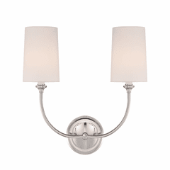 Libby Langdon for Crystorama Sylvan 2 Light Polished Nickel Sconce - 2242-PN