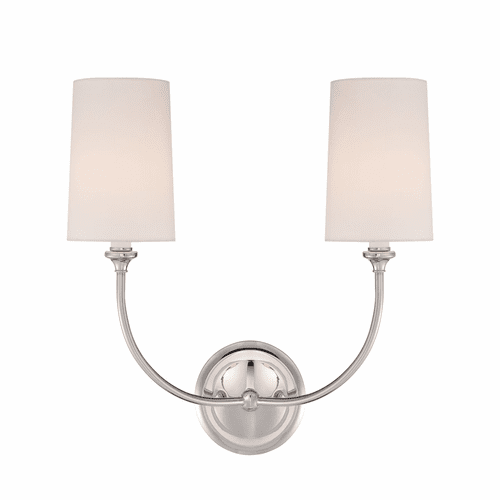 Libby Langdon for Crystorama Sylvan 2 Light Polished Nickel Sconce - 2242-PN