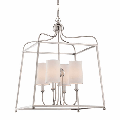 Libby Langdon for Crystorama Sylvan 4 Light Polished Nickel Chandelier - 2244-PN