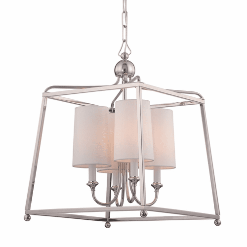 Libby Langdon for Crystorama Sylvan 4 Light Polished Nickel Chandelier - 2245-PN