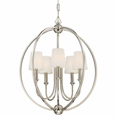 Libby Langdon for Crystorama Sylvan 5 Light Polished Nickel Chandelier - 2247-PN Libby Langdon for Crystorama Sylvan 5 Light Polished Nickel Chandelier - 2247-PN