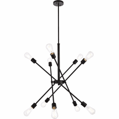 Living District Axel 10-LT Pendant With Hanging Rod - Black - LD8003D28BLA