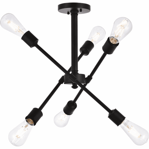 Living District Axel 6-LT Flushmount - Black - LD8003D17BLA