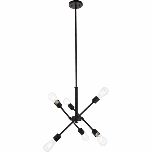 Living District Axel 6-LT Pendant With Hanging Rod - Black - LD8015D18BLA