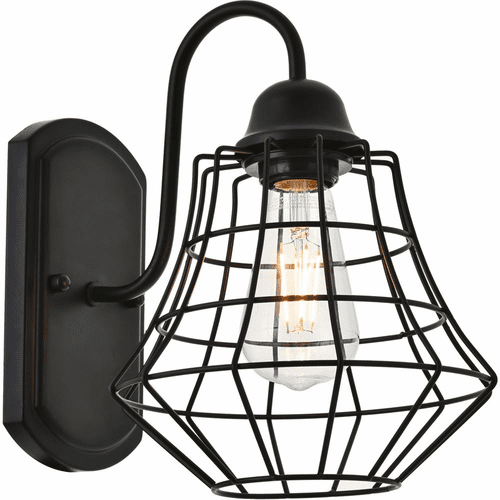Living District Candor  1-LT Wall Sconce - Black - LD4008W10BK