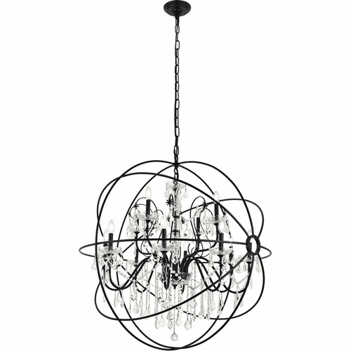 Living District Cordelia 12-LT Crystal Pendant - Black - LD8801D43BK