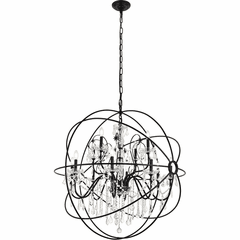 Living District Cordelia 12-LT Crystal Pendant - Black - LD8801D43BK