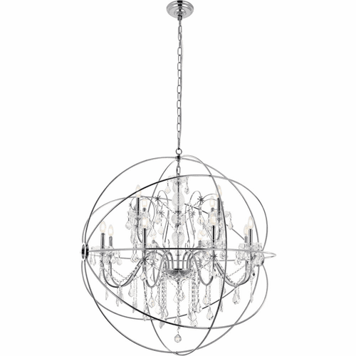 Living District Cordelia 12-LT Crystal Pendant - Chrome - LD8801D43C