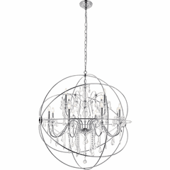 Living District Cordelia 12-LT Crystal Pendant - Chrome - LD8801D43C