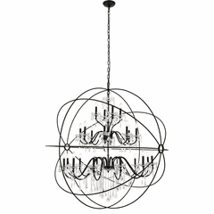 Living District Cordelia 24-LT Crystal Pendant - Black - LD8801D60BK