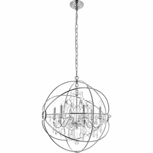 Living District Cordelia 6-LT Crystal Pendant - Chrome - LD8801D25C