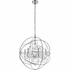 Living District Cordelia 6-LT Crystal Pendant - Chrome - LD8801D25C