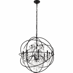 Living District Cordelia 8-LT Crystal Pendant - Black - LD8801D32BK
