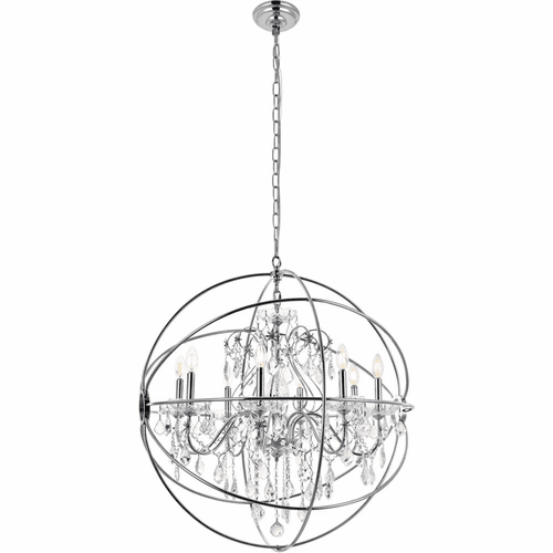 Living District Cordelia 8-LT Crystal Pendant - Chrome - LD8801D32C