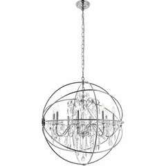Living District Cordelia 8-LT Crystal Pendant - Chrome - LD8801D32C