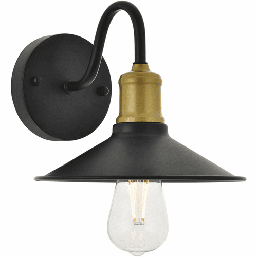 Living District Etude  1-LT Wall Sconce - Brass And Black - LD4033W9BRB
