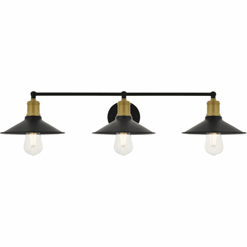 Living District Etude  3-LT Wall Sconce - Brass And Black - LD4033W33BRB