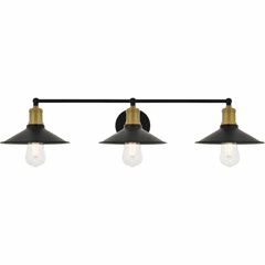Living District Etude  3-LT Wall Sconce - Brass And Black - LD4033W33BRB