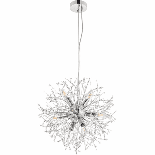 Living District Flores  8-LT Pendant - Chrome And Clear - LD5052D20C