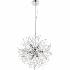 Living District Flores  8-LT Pendant - Chrome And Clear - LD5052D20C
