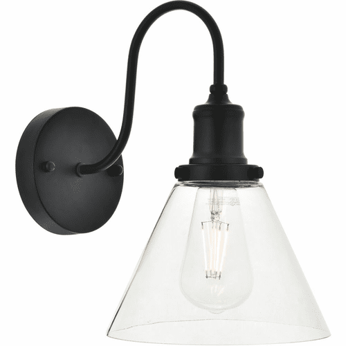 Living District Histoire  1-LT Wall Sconce - Black And Clear - LD4017W7BK