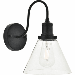 Living District Histoire 1-LT Wall Sconce - Black And Clear - LD4017W7BK Living District Histoire 1-LT Wall Sconce - Black And Clear - LD4017W7BK