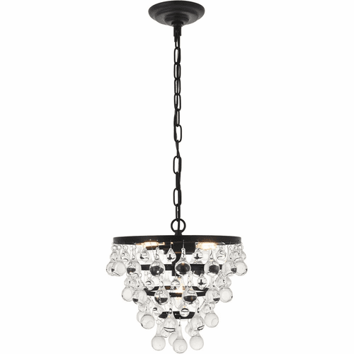 Living District Kora  3-LT Pendant - Black And Clear - LD5016D13BK