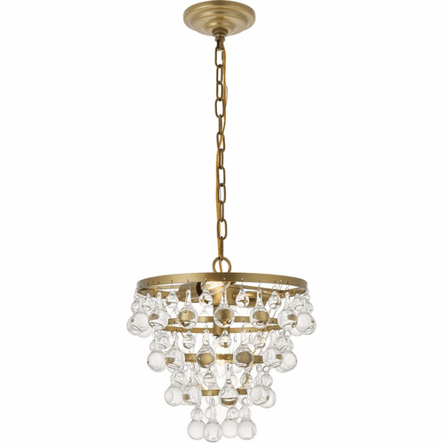 Living District Kora  3-LT Pendant - Brass And Clear - LD5016D13BR