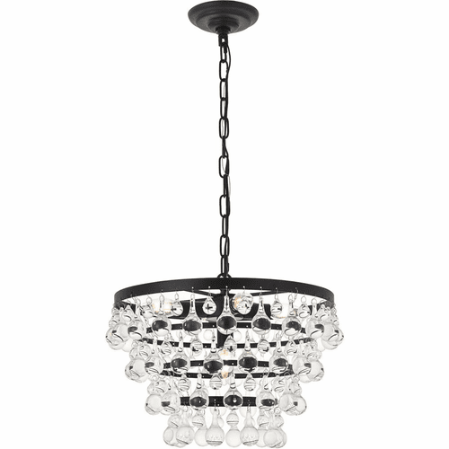 Living District Kora  5-LT Pendant - Black And Clear - LD5016D17BK