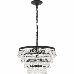 Living District Kora  5-LT Pendant - Black And Clear - LD5016D17BK