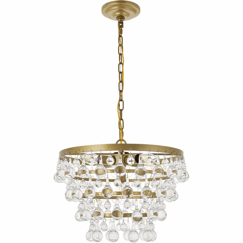 Living District Kora  5-LT Pendant - Brass And Clear - LD5016D17BR