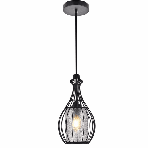 Living District Miya 1-LT Pendant - Black - LD2419BK